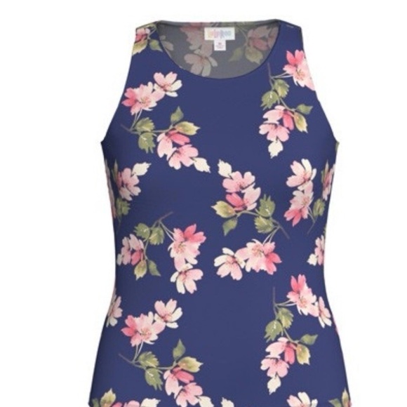 LuLaRoe Tops - LuLaRoe Floral Tank Top - Blue and Pink